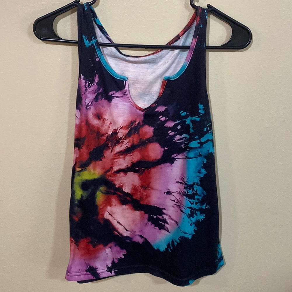 NWOT Shein Tie Dye Notch Neck Tank